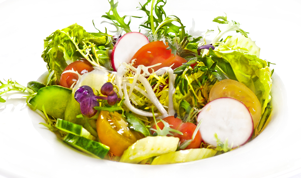 Countryside salad . Fresh vegetables with olive oil