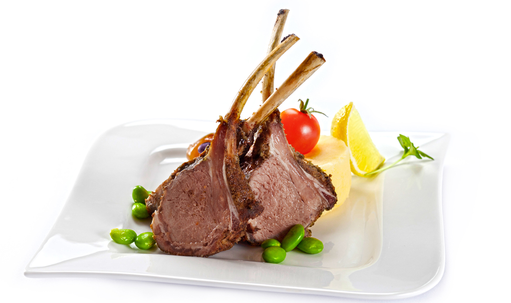 French-style lamb chops. Roast lamb with mint and thyme
